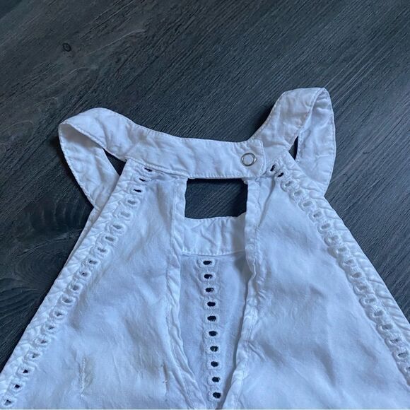 Anthropologie Top Cloth & Stone Embroidered White Minimalist XS Tencel - Picture 8 of 12